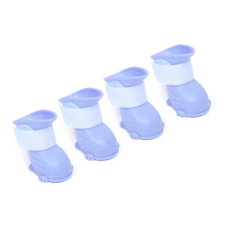 Dog boots, rubber, set 4 pcs, size m, blue