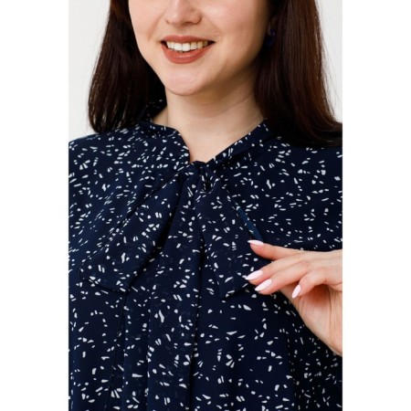Female blouse, size 64, blue-white color-4