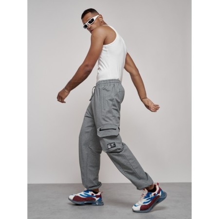 Sports male pants, size 48, gray color-2