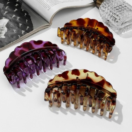 Hair crab "Leopard print" wave, 10 cm, mix-2