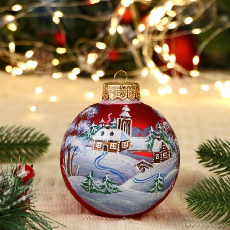 A set of 4 Christmas balls 100 mm "Winter Dream"-2