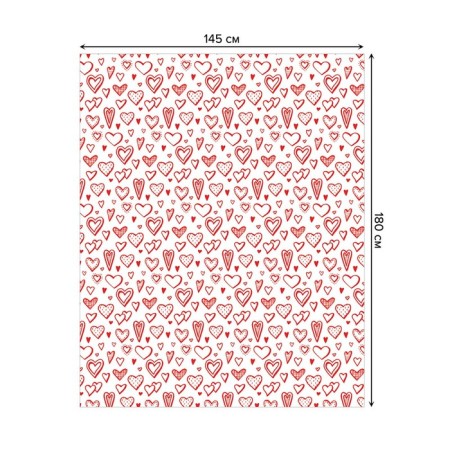 The tablecloth “Different hearts”, rectangular, oxford, size 145x180 cm-1