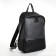 City backpack made of genuine leather LakeStone on a zipper, black/gray color