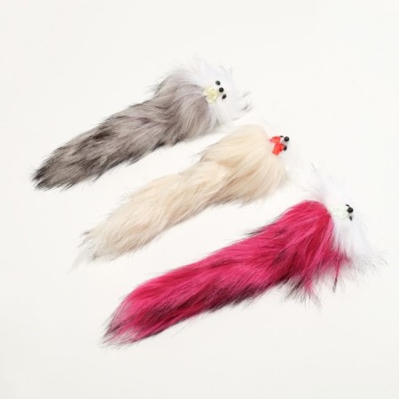 Artificial fur mouse up to 24 cm with a tail, a mix of flowers-1
