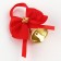 A bell on a pin with a bow for graduation, red, d = 2.6 cm