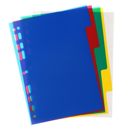 Set of dividers of sheets A5 Office 2000, 5 sheets without indexation, color, plastic 120 μm-1