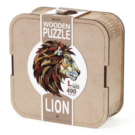 Wooden, figured puzzle Ewa "Leo", 41x37 cm-4