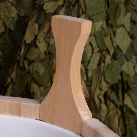 Gang from linden round, 8l, plastic insert Russian pattern-4