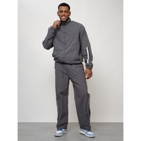 Male tracksuit, size 48, gray color-10