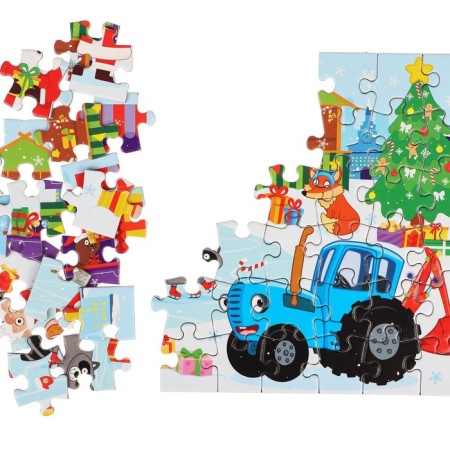 Thermal engine with puzzle “Blue Tractor: New Year in the city”, 54 elements, 250 ml-4