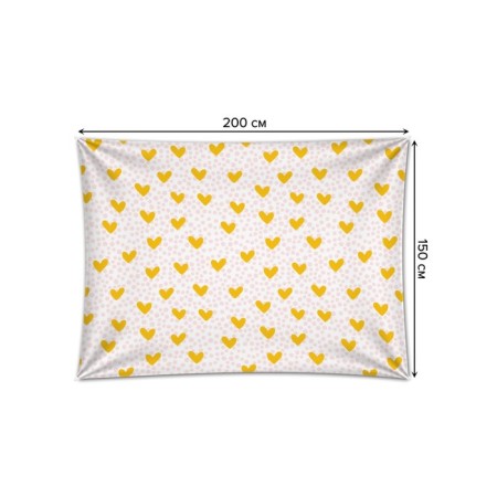 Decorative panel with photo printing "Yellow hearts", horizontal, size 150x200 cm-1