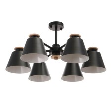Chandelier 1064/6BK E27 60W Black 75x75x50 cm Bayerlux