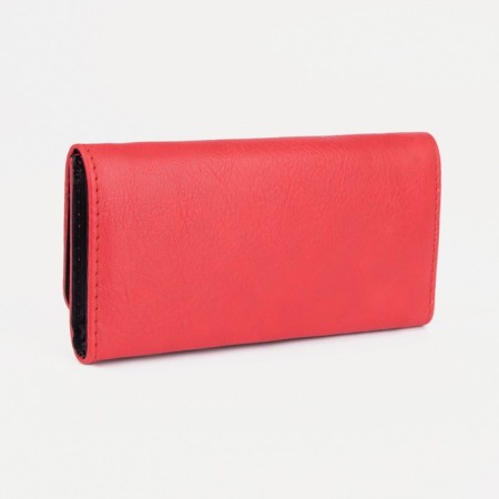 Women's wallet on the button, red color-1