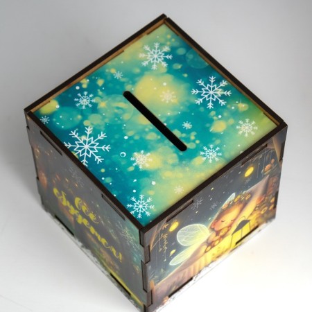New Year's piggy bank Cube "Score, everything will come true" 10x10x10 cm-5