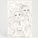 Picture on numbers for children "Dolls-Brush", 20 x 30 cm