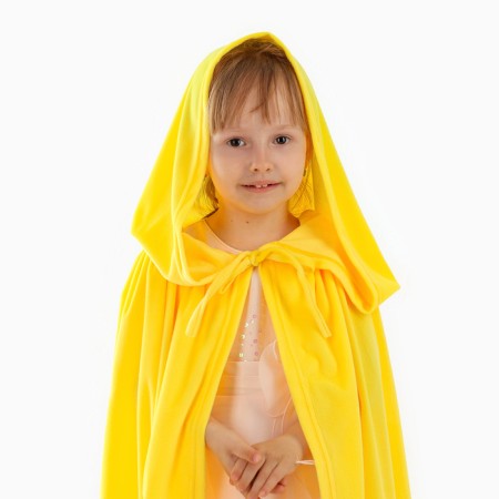 Carnival cloak for children, plush yellow, length 80 cm-1