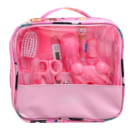 A hygienic set for the care of the newborn, 13 objects, pink color-14