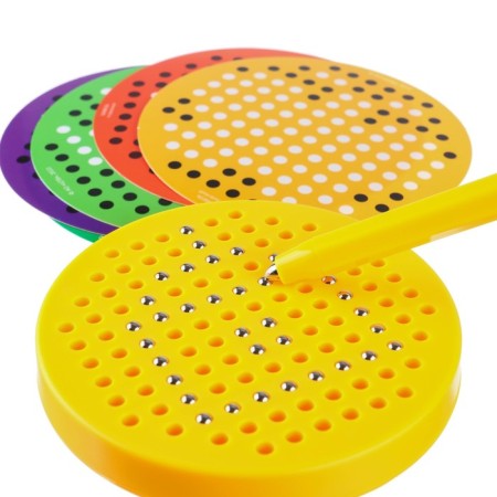 Tablet training “Magnetic drawing: Leo and Tig”, 120 holes, yellow color-7