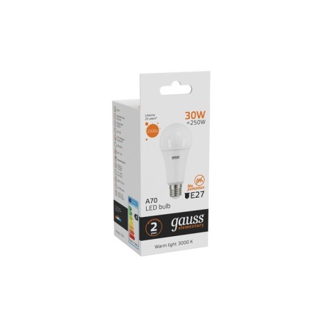 LED LED ELEMENTARY 30W A67 3000K TEPP. Bel. E27 2320lm Gauss 73219-4