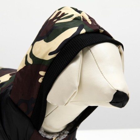 Combineson for dogs "camouflage" on a fur lining, size S (DS 25, Osh 25, OG 35 cm)-4
