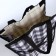 Folding bag on Velcro, 2 wheels, black/white color