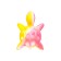 Silicone teether for teeth with a rattle of “turtle”, pink color, crumb I