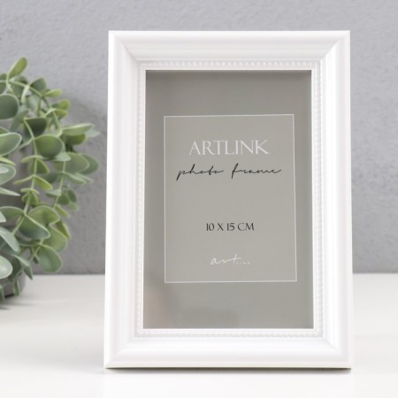 Photo frame Plastic "Gala" 10x15 cm, white (plastic screen)
