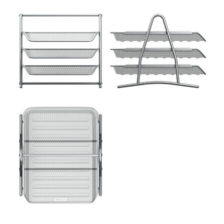 Paper tray horizontal 3-level Erichkrause Steel, assembly, metal mesh, silver-4