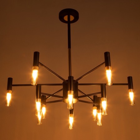 Jilian chandelier 12xg9 black and gold 66x66x65 cm-2