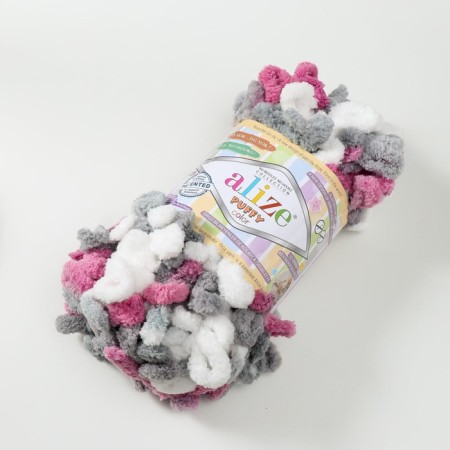 Yarn "Puffy Color" 100 % micropoliester 9m/100g (6070)-1