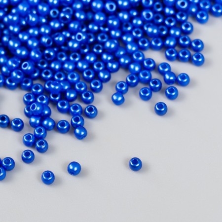 Set of beads "needlework" plastic, diameter 3 mm, 25 g, royal blue
