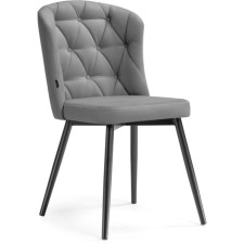 Chair on the metal frame Alissum Velutto 12 Metal/velor, black/gray 48x54x85 cm