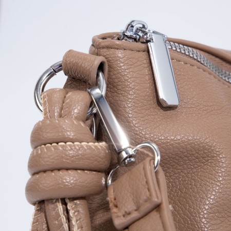 Cross-Bodi Bag on a zipper, beige color-4