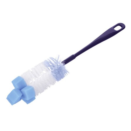Brush for bottles with a sponge