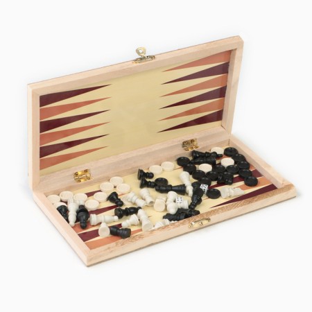 Chess, checkers, backgammon, board games, set 3 in 1, 25 x 25 cm-5
