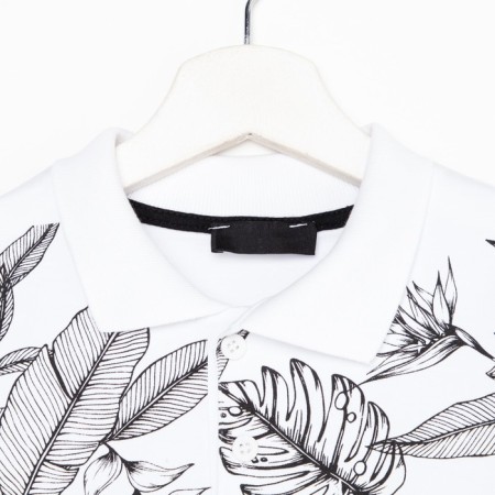 Polo T -shirt for a boy, white color/print mix, height 110 cm-2