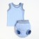 Kit (T -shirt, panties on the diaper) for children, blue color, height 80 cm