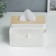 Casket plastic d/napkin+stand "Scandinavian style" white 10x17.5x17.5 cm
