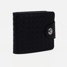 Male purse for magnet, department for bills, for maps, for coins, black color