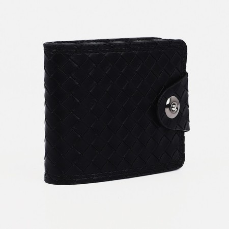 Male purse for magnet, department for bills, for maps, for coins, black color