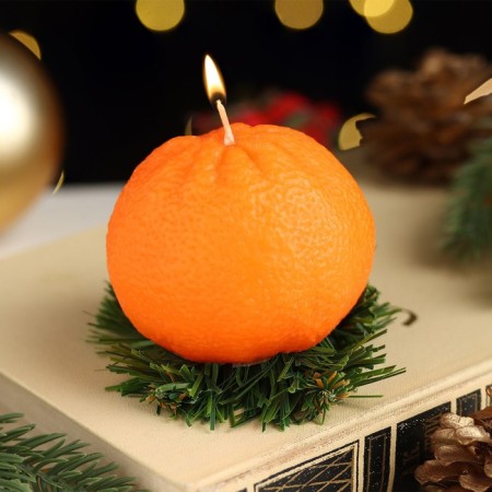 Flavored candle "Mandarin", 6.7x6.7x5.6 cm