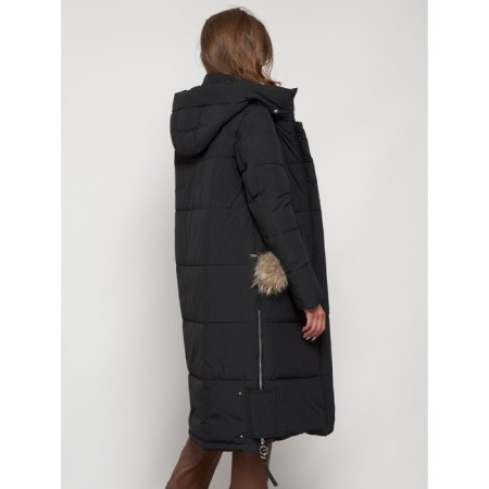 Coat insulated winter female, size 52, black color-29