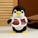 Soft toy "Penguin" in a fur coat, 19 cm, black color