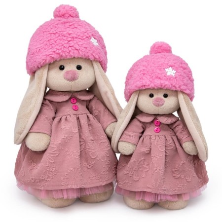 Soft toy "Bunny mi in a dress and a fur hat", 25 cm-3