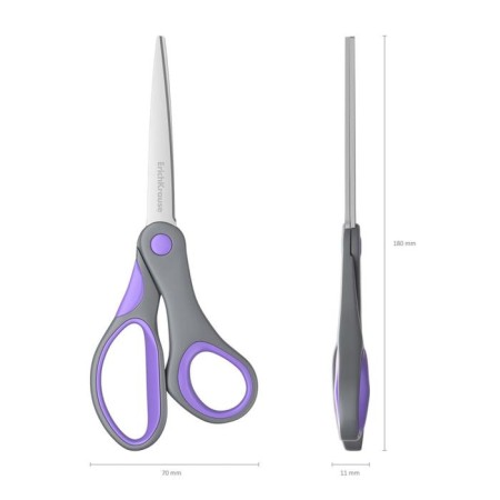 Scissors Erichkrause Comfort, 18 cm, handles with anti -slip rubber inserts, mix-5