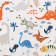 Flanel dinosauric diaper, size 75x120 cm, 170 g/m, cotton 100%