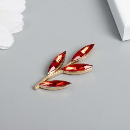 Decor for creativity Metal "Victor with leaves" red 3.6x1.5 cm-1
