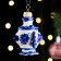 Christmas tree toy "samovar", gzhel, porcelain, h = 9cm