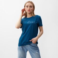 Female T-shirt, dark turquoise color, size 44