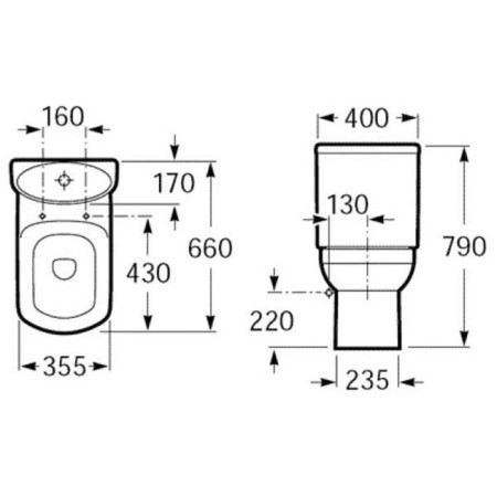 Roca Dama Senso toilet tank, double drain 3/6l-1